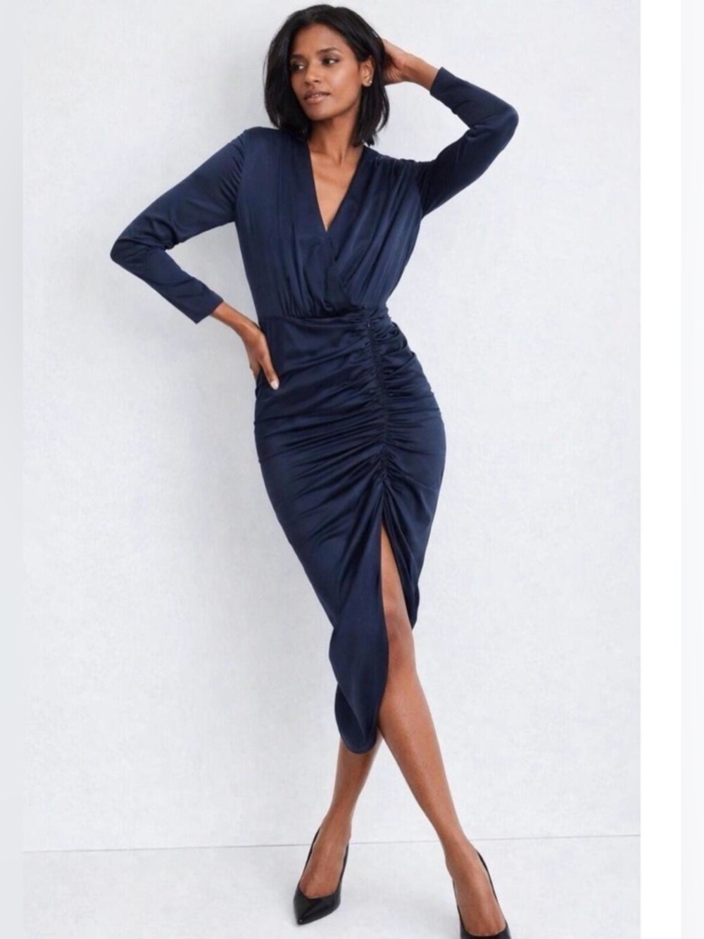 Veronica Beard
Cameri ruched  midi dress